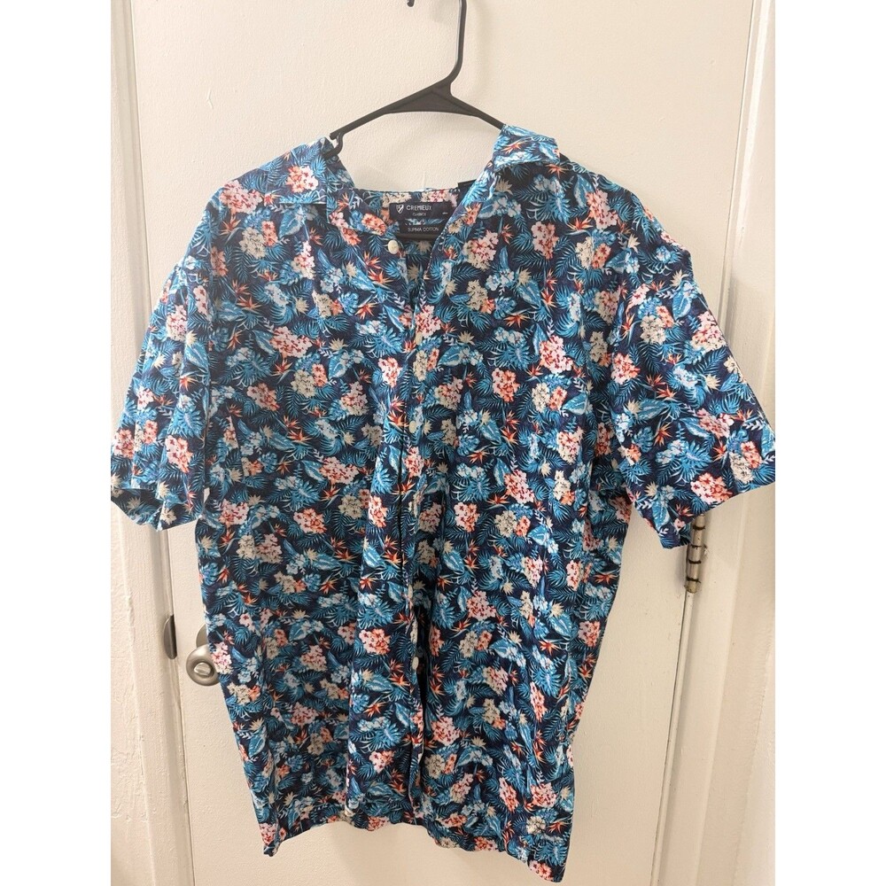 Cremieux Classics XL Supima Cotton Floral Hawaiian Shirt Short Sleeve